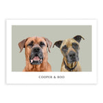 Custom Pet Portrait | Two Pets (Luxe Edition) - Cooper & Boo